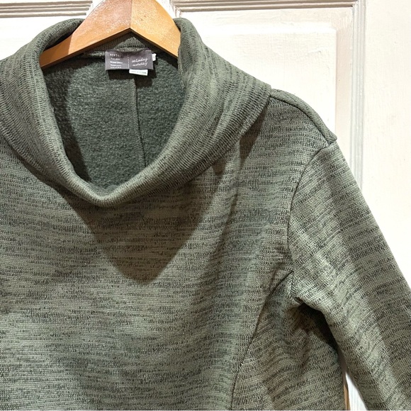 Anthropologie MTWTFSS Olive Green Cowl Neck Pullover Relaxed Cozy Casual Size M - Picture 4 of 9